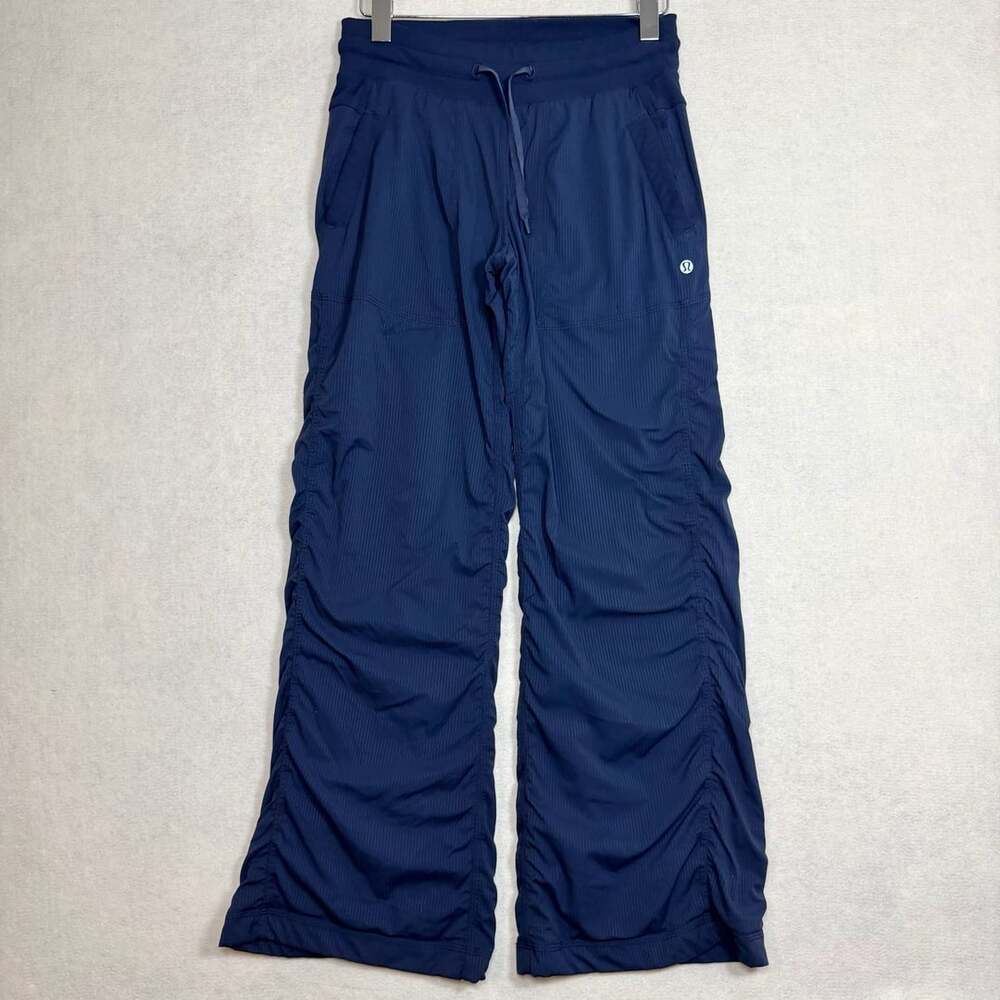 Lululemon Pants Womens 4 Dance Studio Ruched Wide Leg Drawstring Lounge Navy